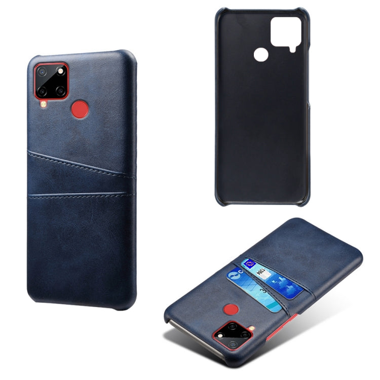 For OPPO Realme C12 Calf Texture PC + PU Leather Back Cover with Dual Card Slots