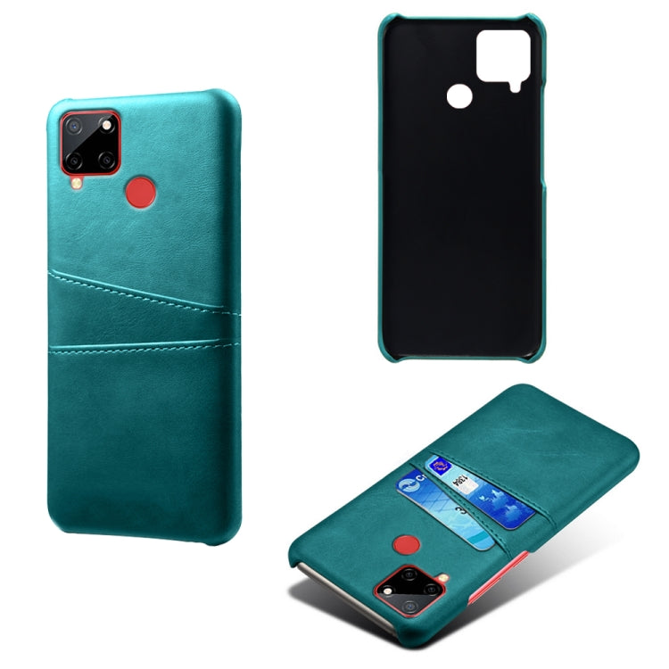 For OPPO Realme C12 Calf Texture PC + PU Leather Back Cover with Dual Card Slots