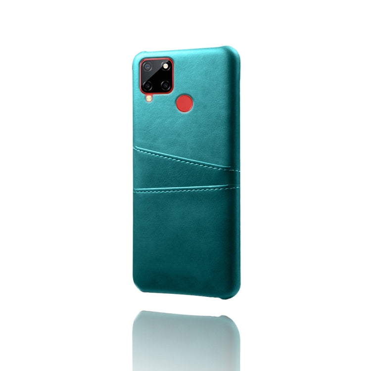 For OPPO Realme C12 Calf Texture PC + PU Leather Back Cover with Dual Card Slots