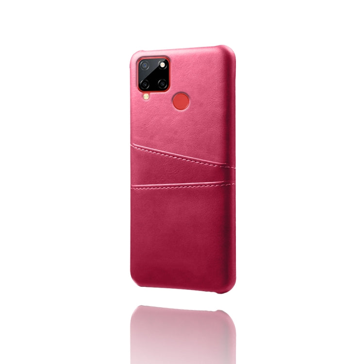 For OPPO Realme C12 Calf Texture PC + PU Leather Back Cover with Dual Card Slots
