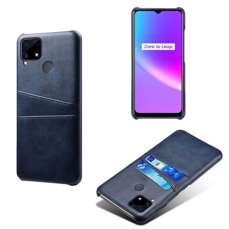 For OPPO Realme C25 Calf Texture PC + PU Leather Back Cover with Dual Card Slots