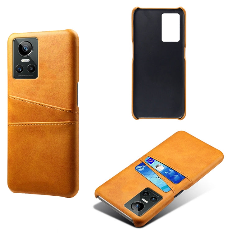 For OPPO Realme GT Neo3 Calf Texture PC + PU Leather Back Cover with Dual Card Slots