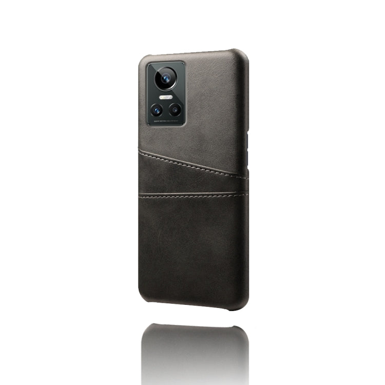 For OPPO Realme GT Neo3 Calf Texture PC + PU Leather Back Cover with Dual Card Slots