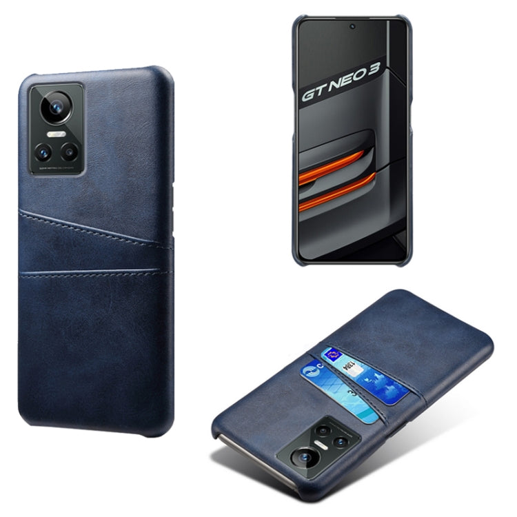 For OPPO Realme GT Neo3 Calf Texture PC + PU Leather Back Cover with Dual Card Slots