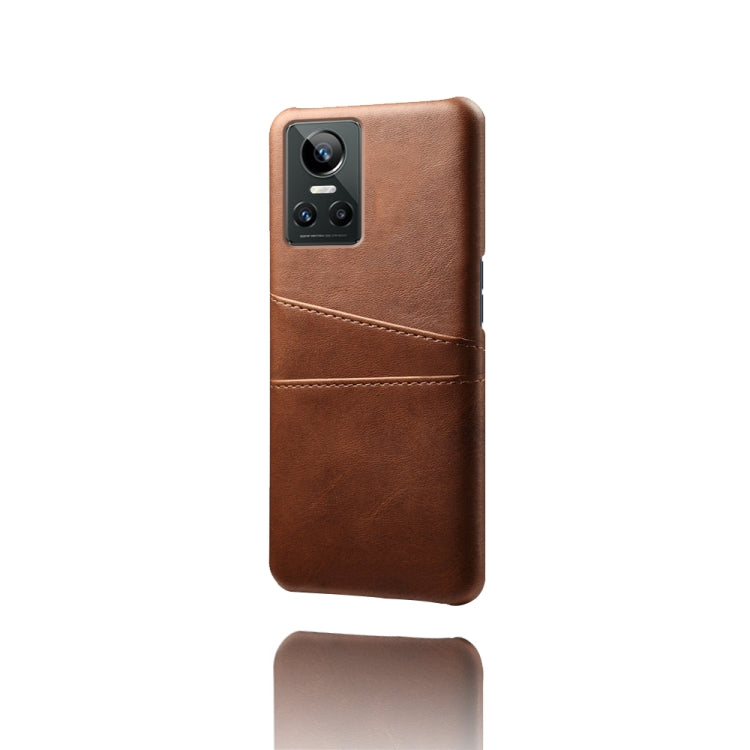 For OPPO Realme GT Neo3 Calf Texture PC + PU Leather Back Cover with Dual Card Slots