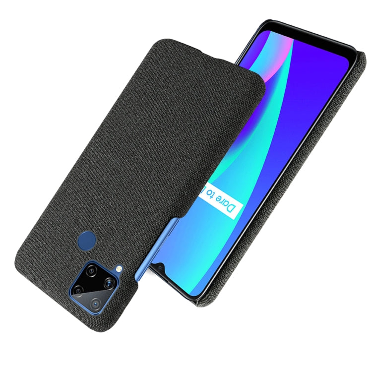 For OPPO Realme C15 Cloth Texture PC + Nylon Back Case