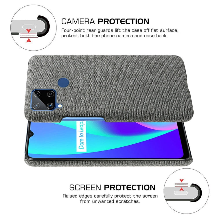 For OPPO Realme C15 Cloth Texture PC + Nylon Back Case