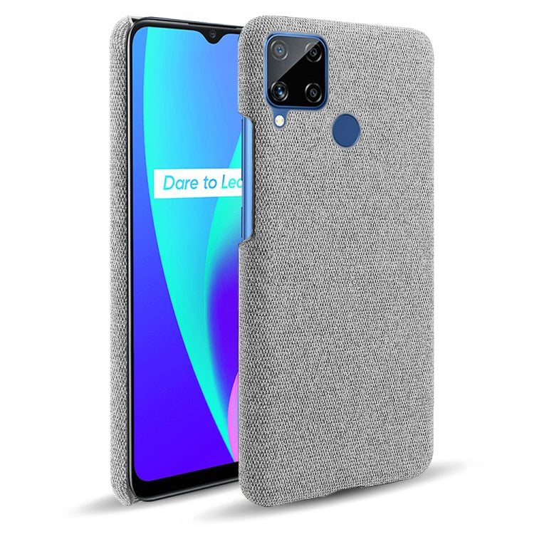 For OPPO Realme C15 Cloth Texture PC + Nylon Back Case