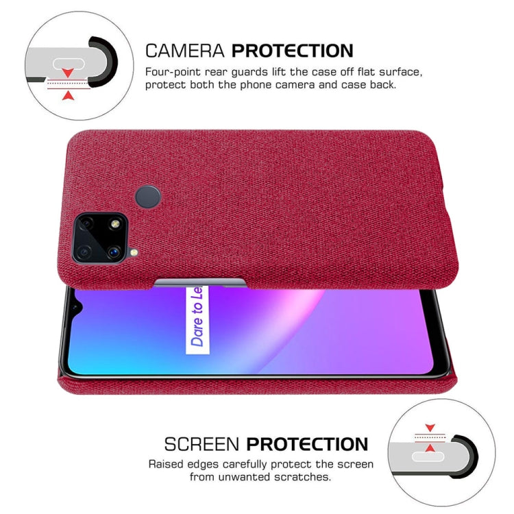 For OPPO Realme C25 Cloth Texture PC + Nylon Back Case