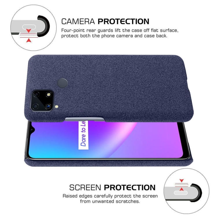 For OPPO Realme C25 Cloth Texture PC + Nylon Back Case