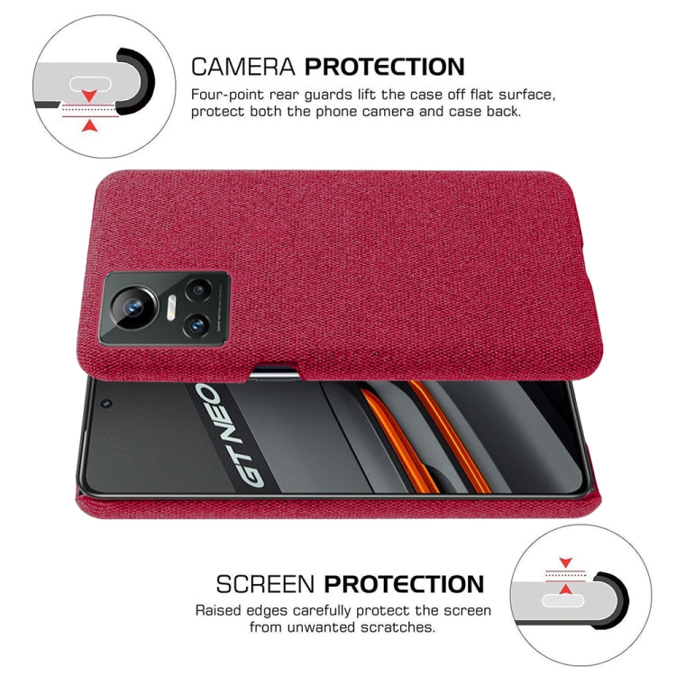 For OPPO Realme GT Neo3 Cloth Texture PC + Nylon Back Case