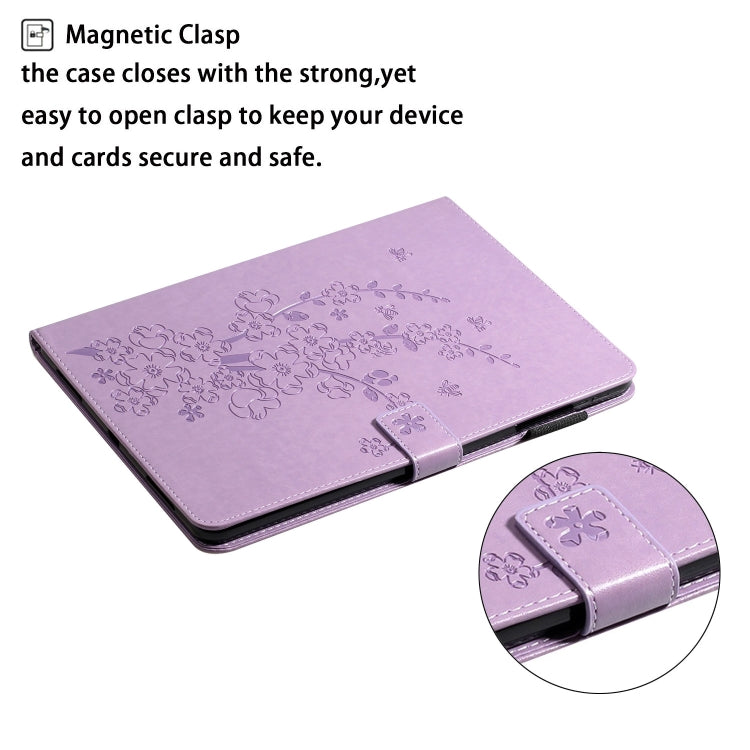 For iPad Pro 11 inch 2020 / 2018 Embossed Plum Bossom Pattern Smart Leather Tablet Case