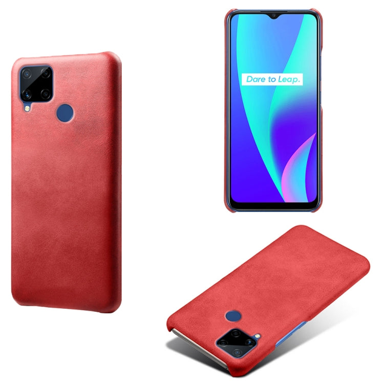 For OPPO Realme C15 Calf Texture PC + PU Phone Case