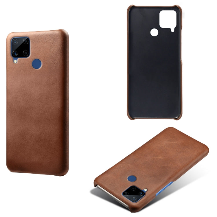 For OPPO Realme C15 Calf Texture PC + PU Phone Case