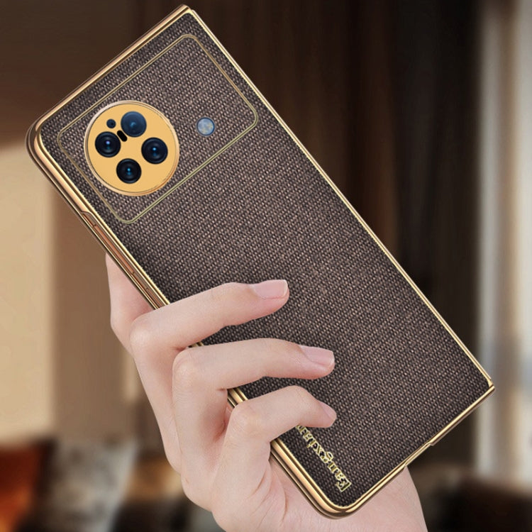 For vivo X Fold Sea Sand Cloth Texture PC+ TPU Protective Case