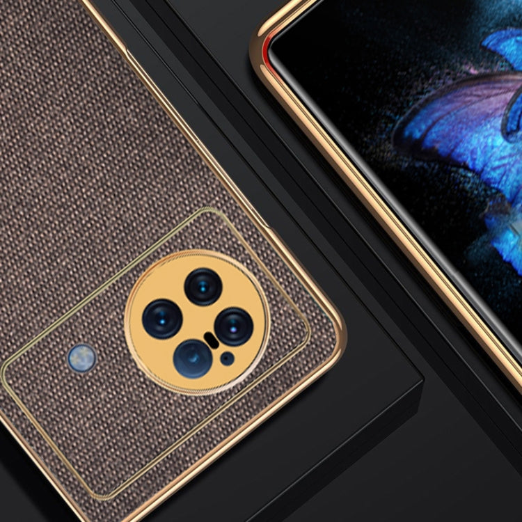 For vivo X Fold Sea Sand Cloth Texture PC+ TPU Protective Case