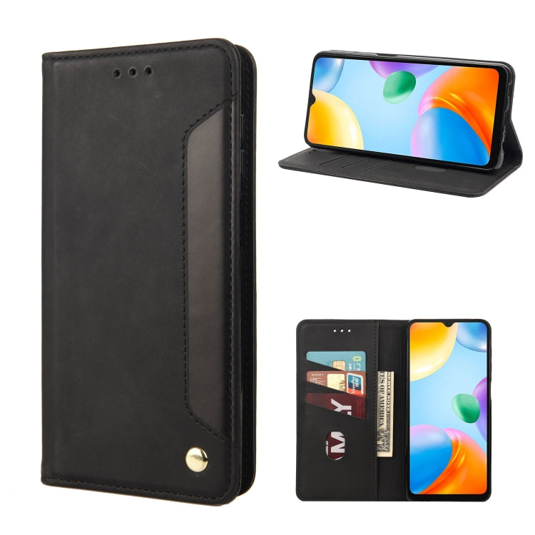 For Xiaomi Redmi 10C Skin Feel Splicing Leather Phone Case