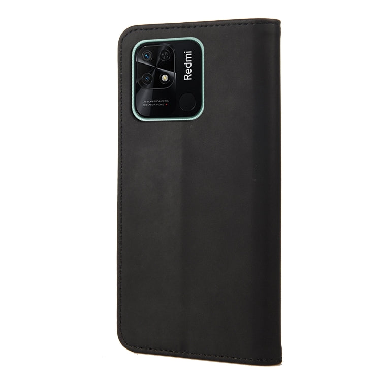 For Xiaomi Redmi 10C Skin Feel Splicing Leather Phone Case