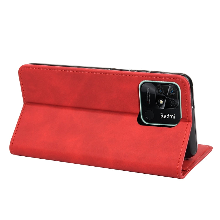 For Xiaomi Redmi 10C Skin Feel Splicing Leather Phone Case