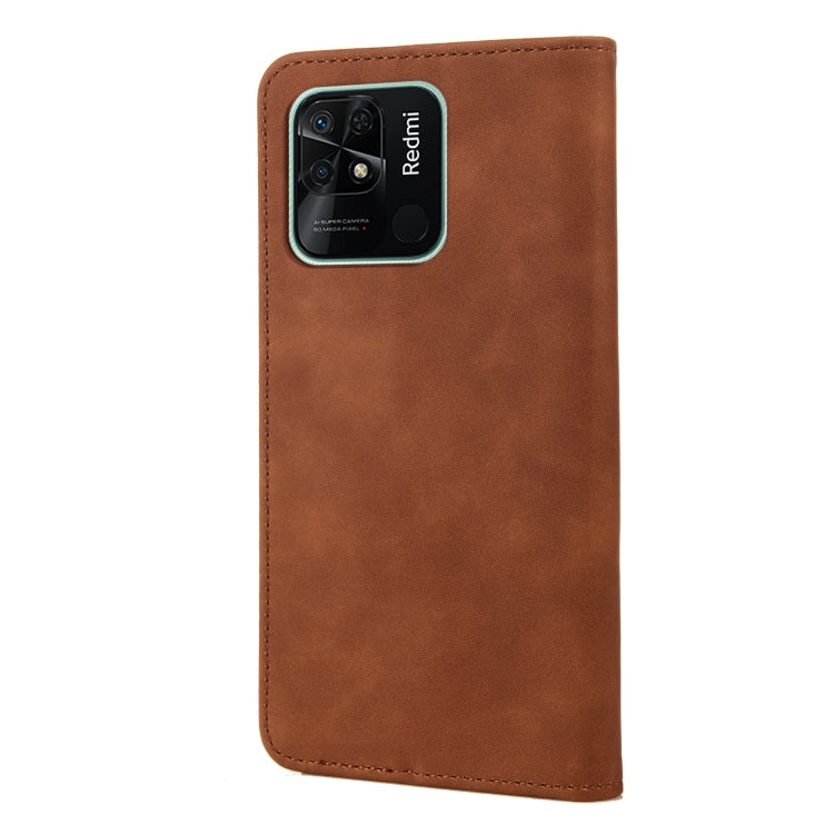 For Xiaomi Redmi 10C Skin Feel Splicing Leather Phone Case