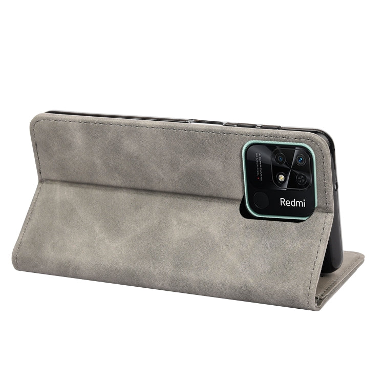 For Xiaomi Redmi 10C Skin Feel Splicing Leather Phone Case