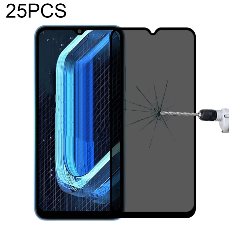 25 PCS Full Cover Anti-peeping Tempered Glass Film For Xiaomi Poco C31