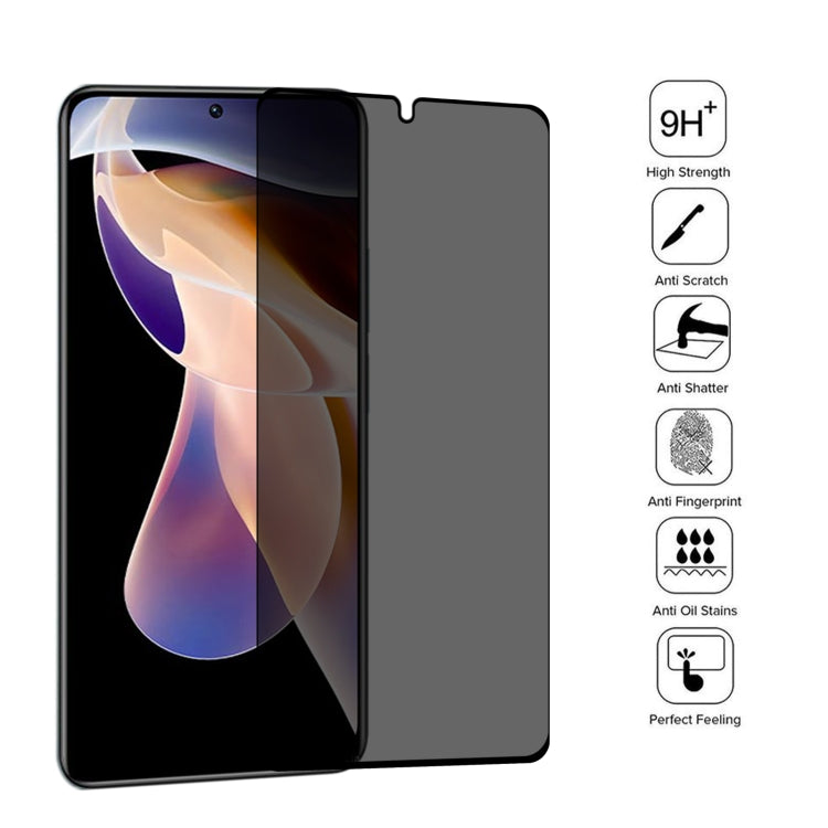 25 PCS Full Cover Anti-peeping Tempered Glass Film For Xiaomi Redmi Note 11 Pro+ 5G