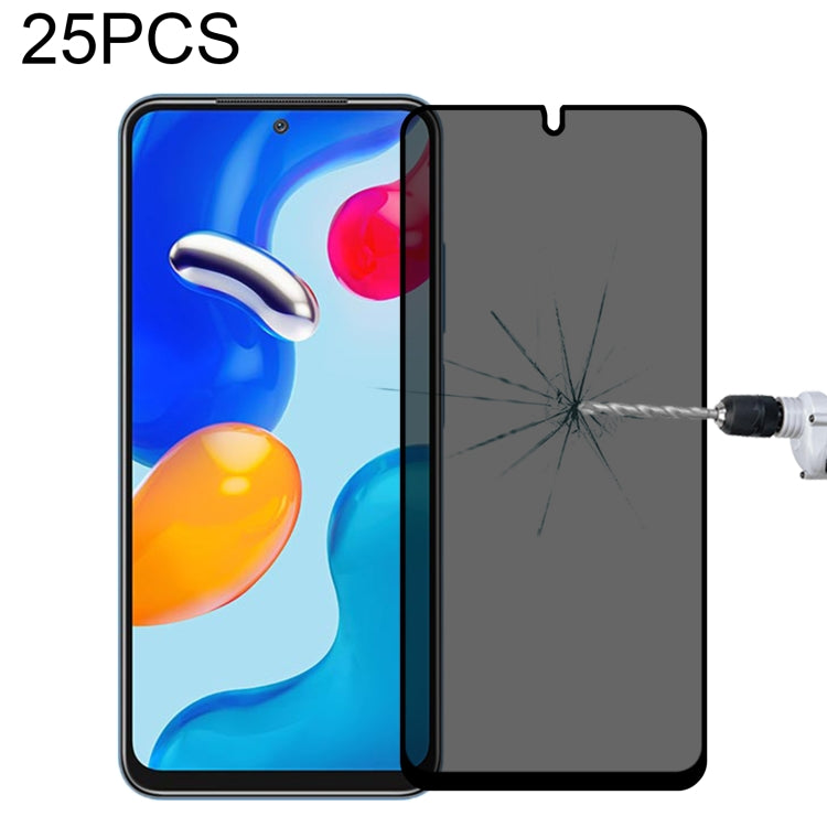 25 PCS Full Cover Anti-peeping Tempered Glass Film For Xiaomi Redmi Note 11S / Note 11 SE India