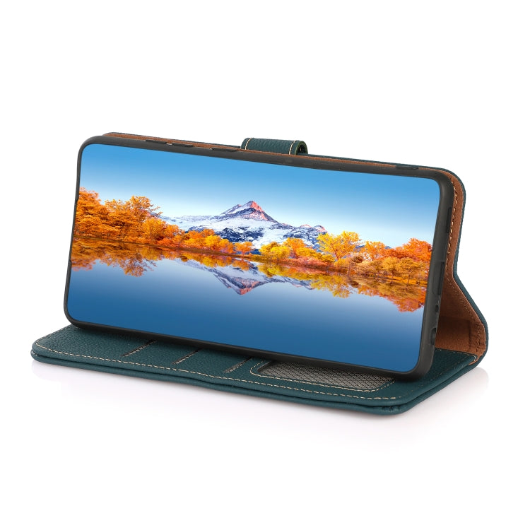 For OPPO Find X5 KHAZNEH Custer Genuine Leather RFID Phone Case