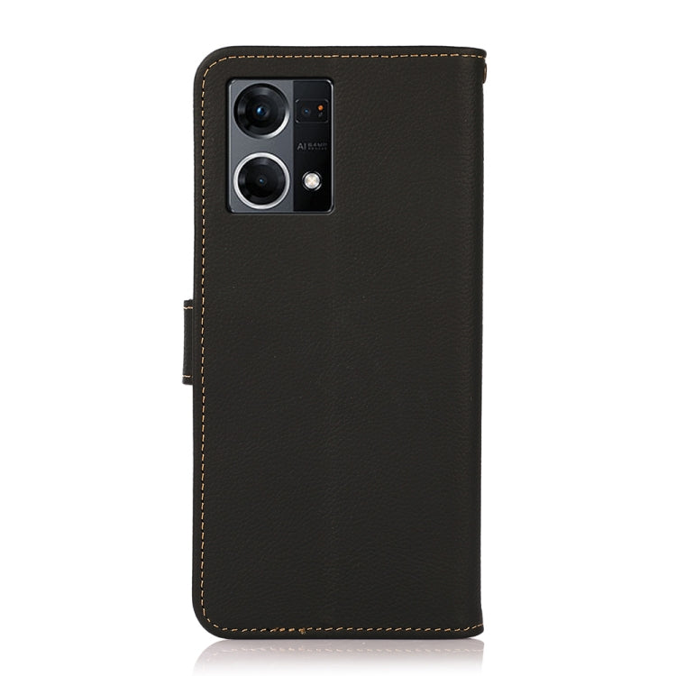 For OPPO Reno7 4G Global/F21 Pro 4G KHAZNEH Custer Genuine Leather RFID Phone Case