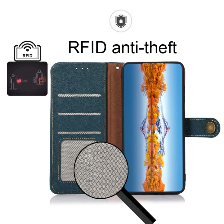 For OPPO Reno7 4G Global/F21 Pro 4G KHAZNEH Custer Genuine Leather RFID Phone Case