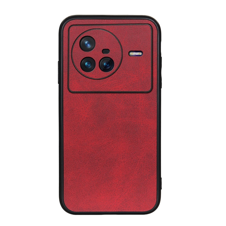 For vivo X80 Two-color Calf Texture PU Phone Case