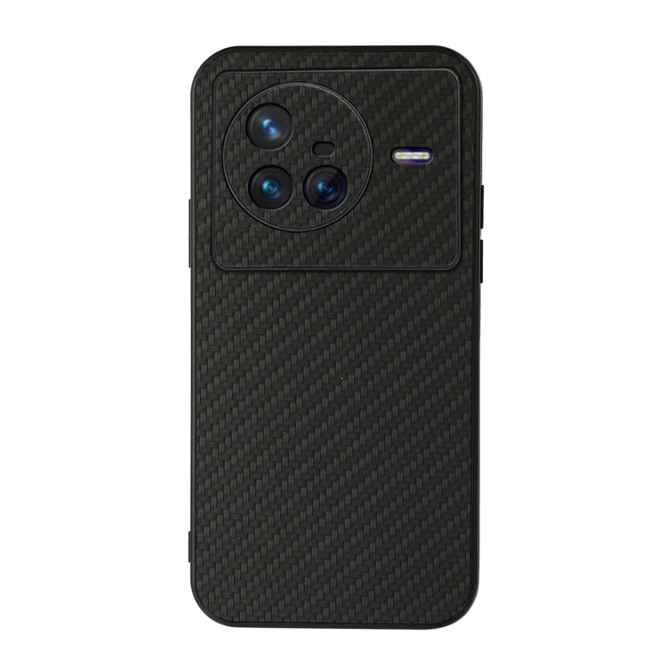 For vivo X80 Carbon Fiber Texture PU Phone Case