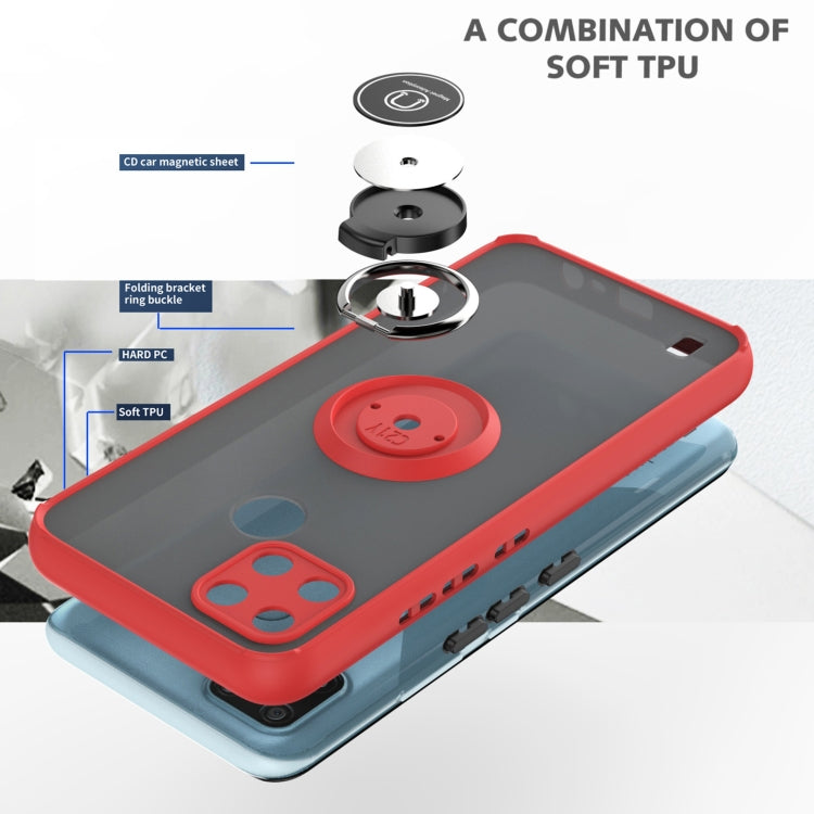 For OPPO Realme C21Y Q Shadow 1 Series TPU + PC Ring Holder Phone Case