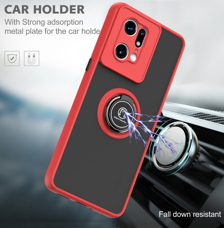 For OPPO Find X5 Pro Q Shadow 1 Series TPU + PC Ring Holder Phone Case