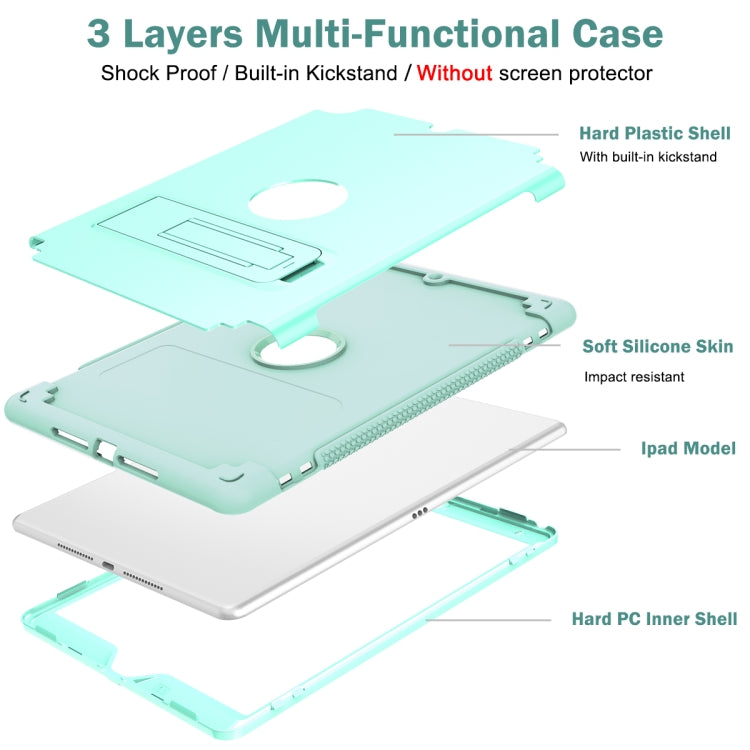 For iPad 10.2 2020 / 2019 PC+Silicone Holder Tablet Case