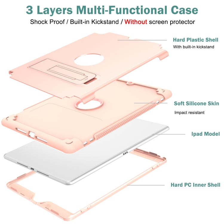 For iPad 10.2 2020 / 2019 PC+Silicone Holder Tablet Case