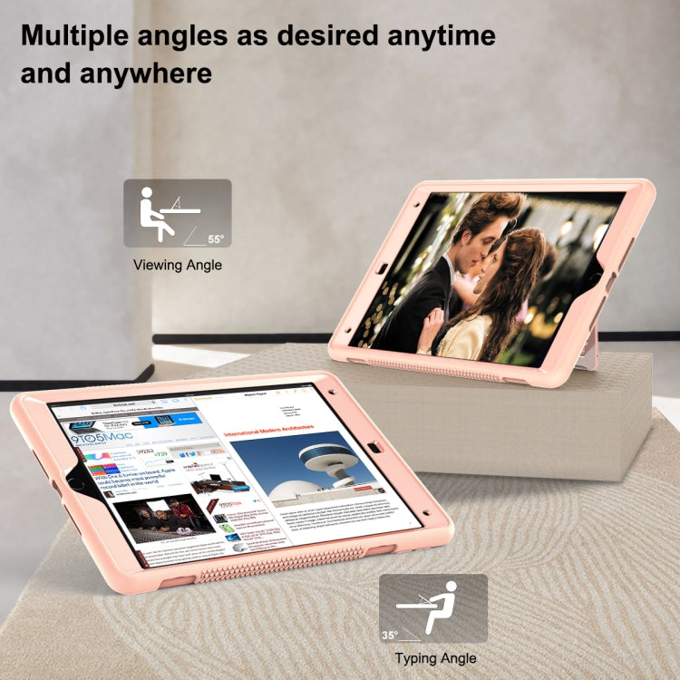 For iPad 10.2 2020 / 2019 PC+Silicone Holder Tablet Case