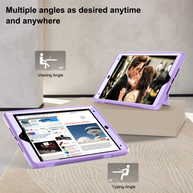 For iPad 10.2 2020 / 2019 PC+Silicone Holder Tablet Case