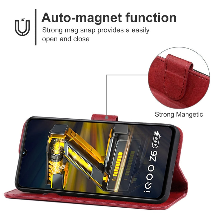 For vivo iQOO Z6 44W Leather Phone Case