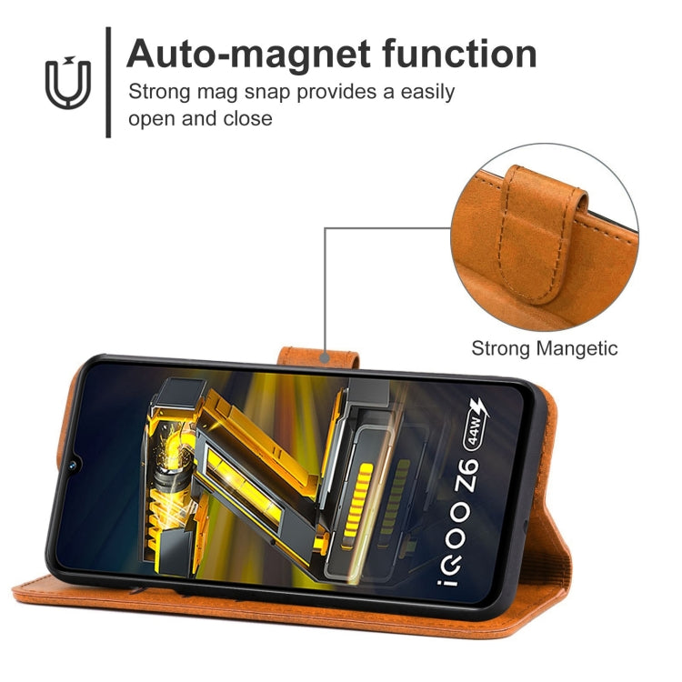 For vivo iQOO Z6 44W Leather Phone Case