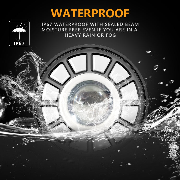 C0062 5.75 inch Square Double Angel Eyes Motorcycle Headlight