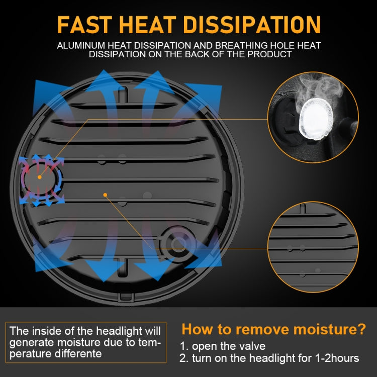 C0062 5.75 inch Square Double Angel Eyes Motorcycle Headlight