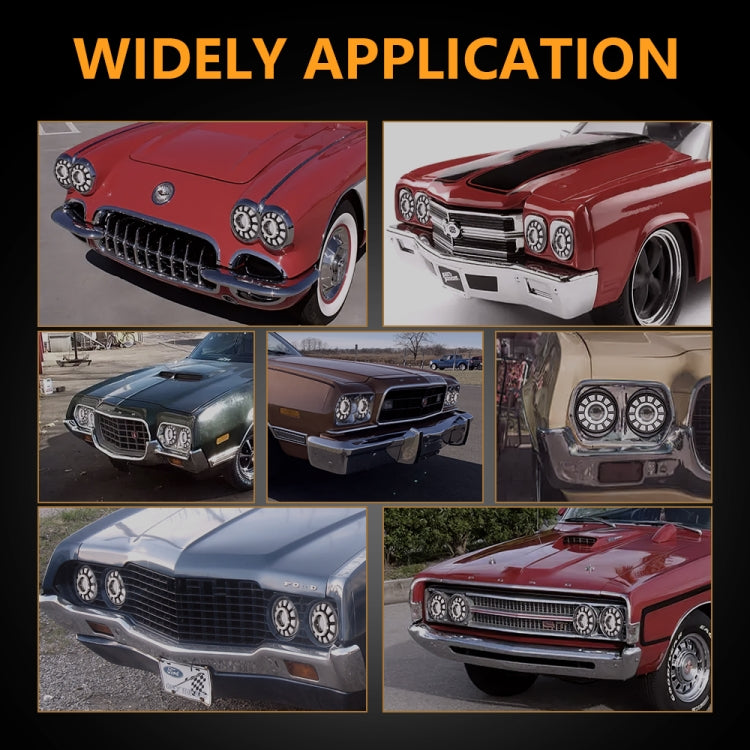 C0062 5.75 inch Square Double Angel Eyes Motorcycle Headlight