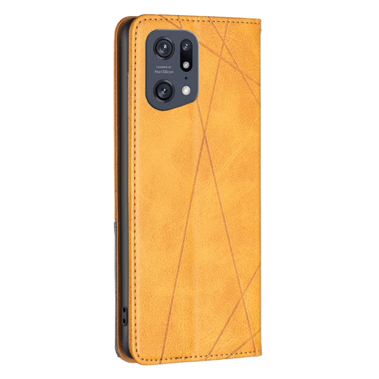 For OPPO Find X5 Pro Prismatic Invisible Magnetic Leather Phone Case