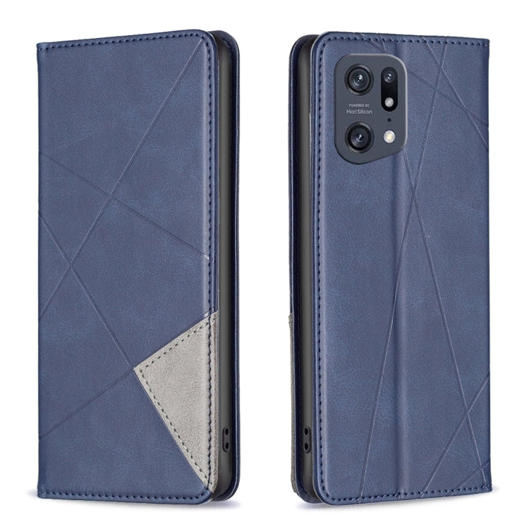 For OPPO Find X5 Pro Prismatic Invisible Magnetic Leather Phone Case
