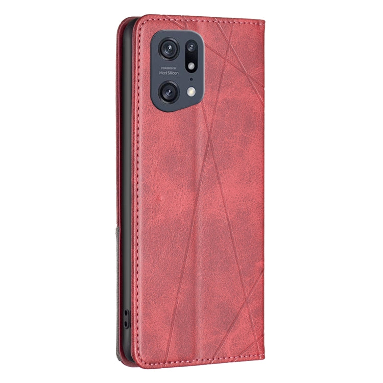 For OPPO Find X5 Pro Prismatic Invisible Magnetic Leather Phone Case