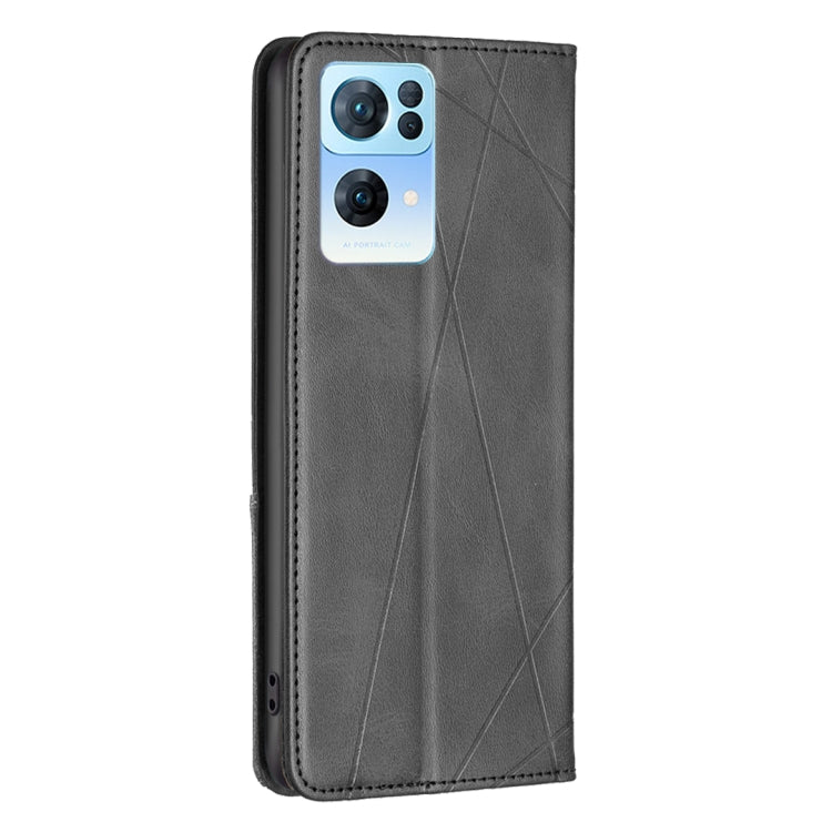 For OPPO Reno7 5G Global Prismatic Invisible Magnetic Leather Phone Case