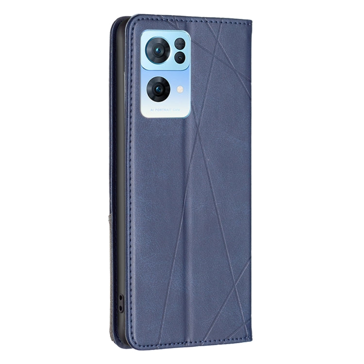 For OPPO Reno7 5G Global Prismatic Invisible Magnetic Leather Phone Case