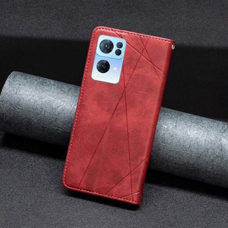 For OPPO Reno7 5G Global Prismatic Invisible Magnetic Leather Phone Case